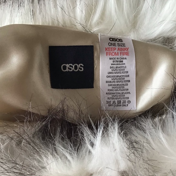 ASOS faux raccoon fur collar soft - Picture 2 of 4